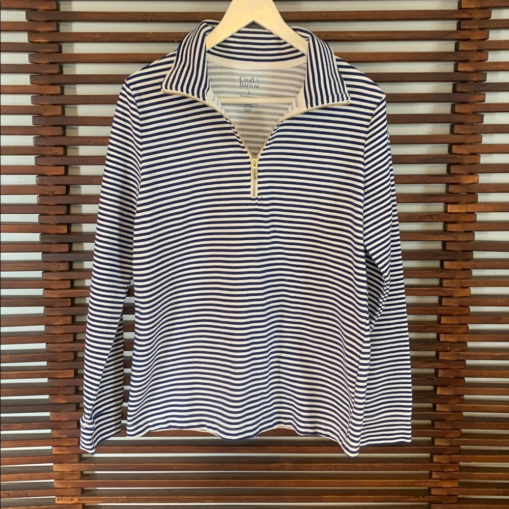 Croft & Barrow Navy and White Striped Pullover